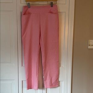 Pink and white check Stretch Pants